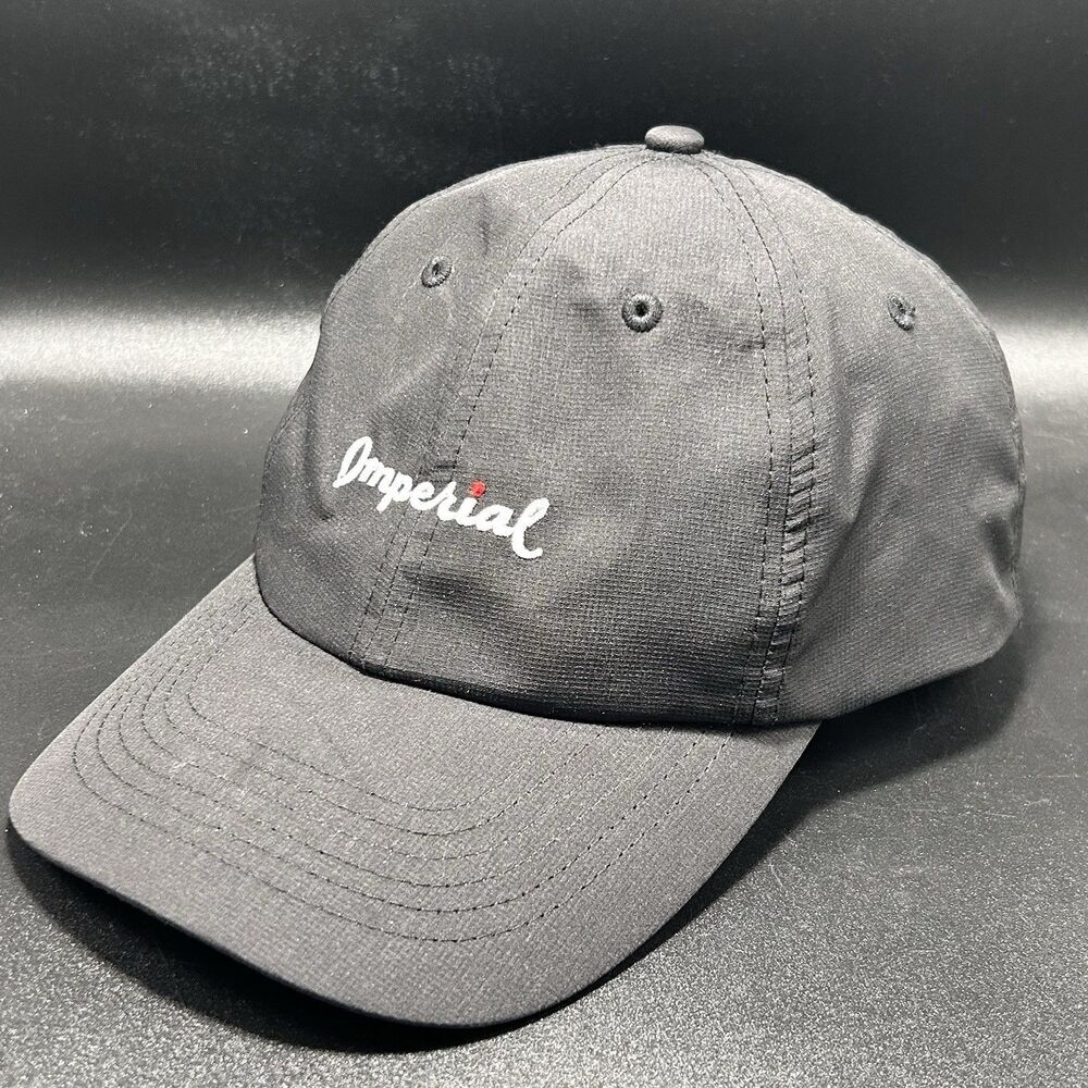 Imperial Tech Hat Men's Adjustable Black Embroidered Hook Eye OSFA